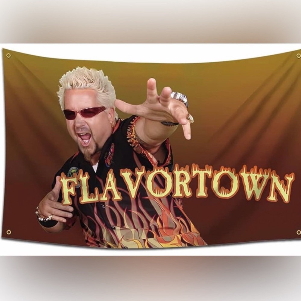 Flavortown Tapestry with Brown and Black Design